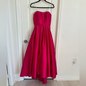 HOT PINK SATIN GOWN (with pockets)